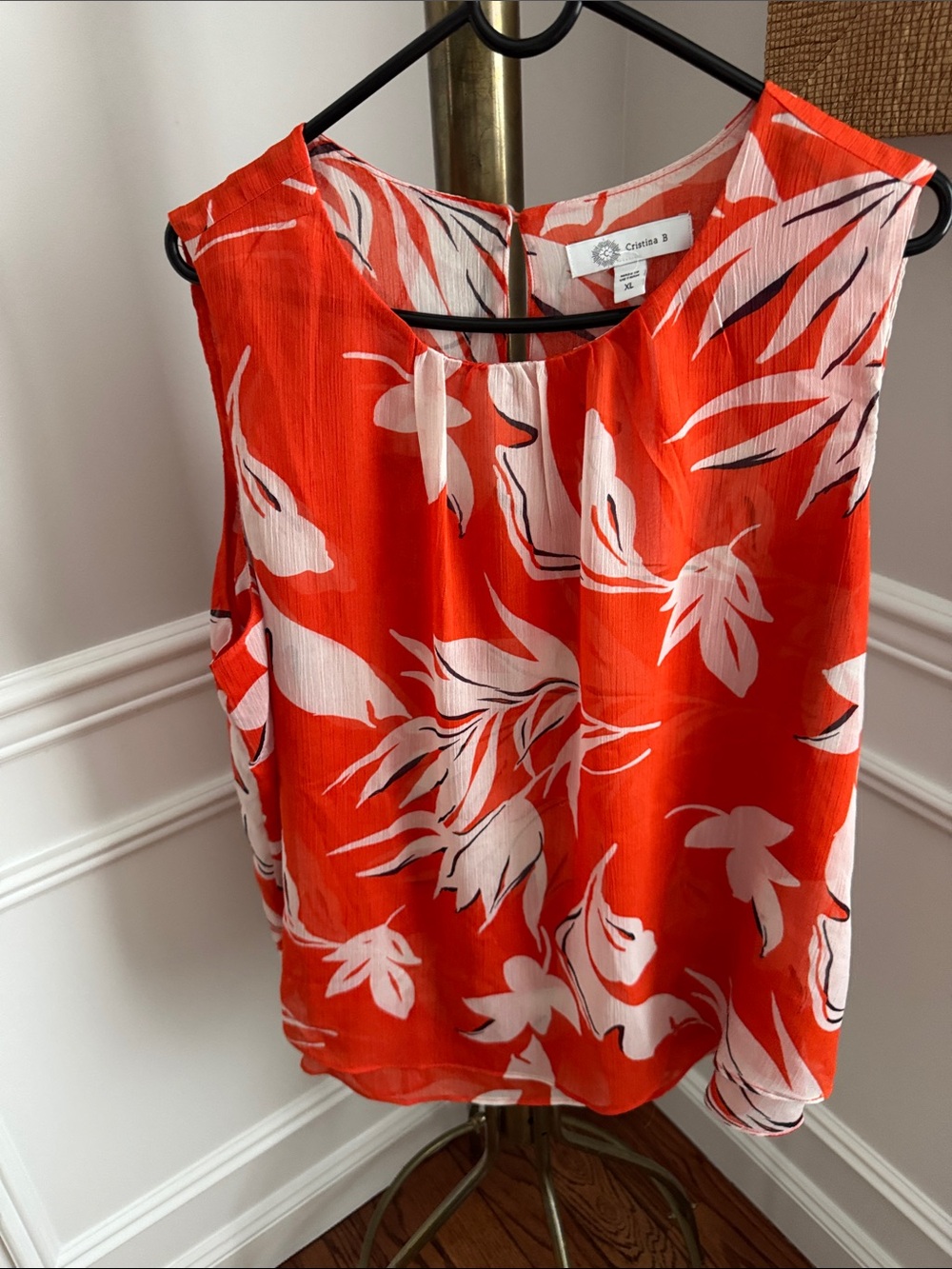 Cristina B Red Floral Sleeveless Camisole
